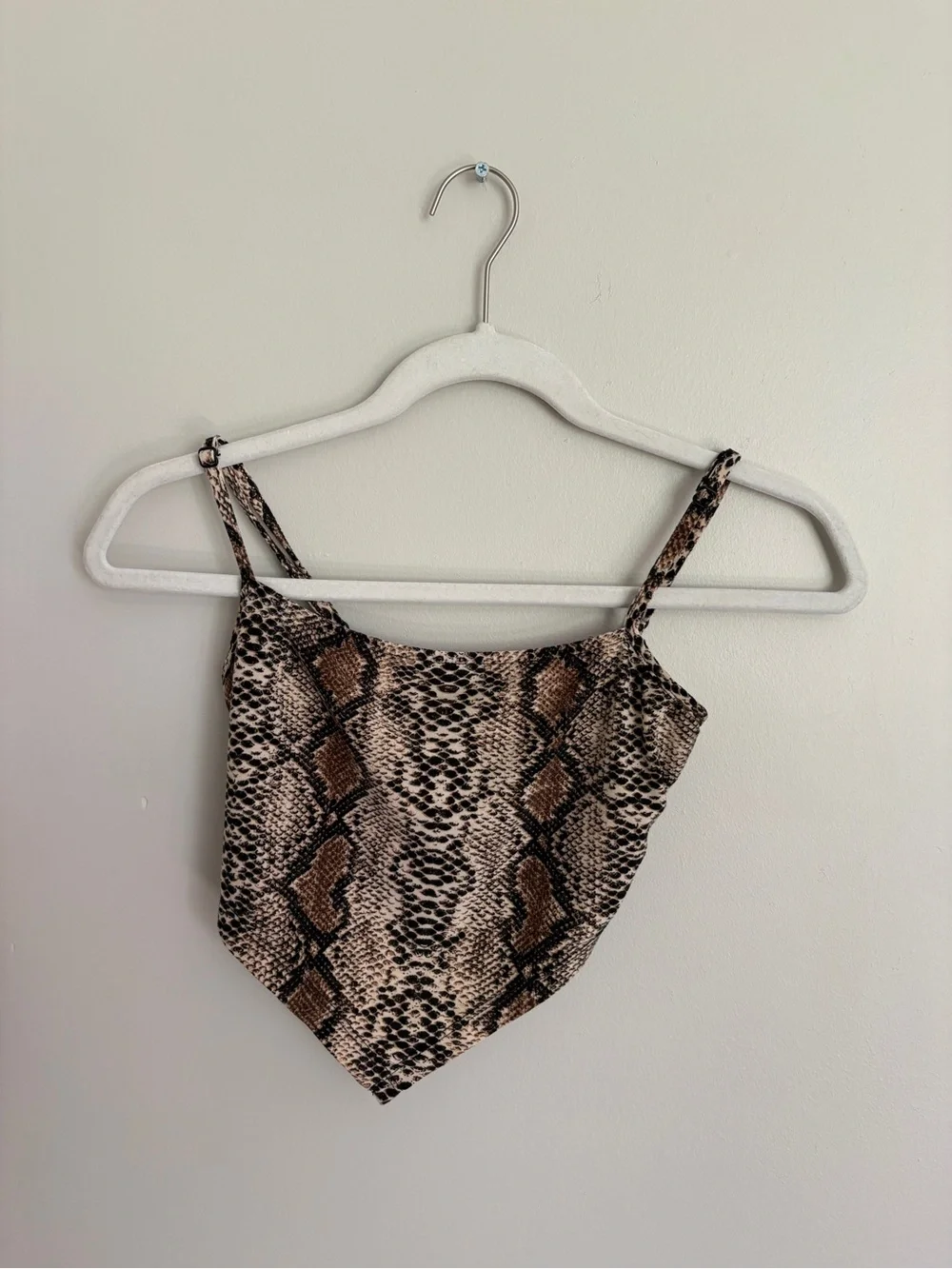 SHEIN Snake Print Top in Brown and Black Spaghetti Strap Cropped - Picture 1 of 3